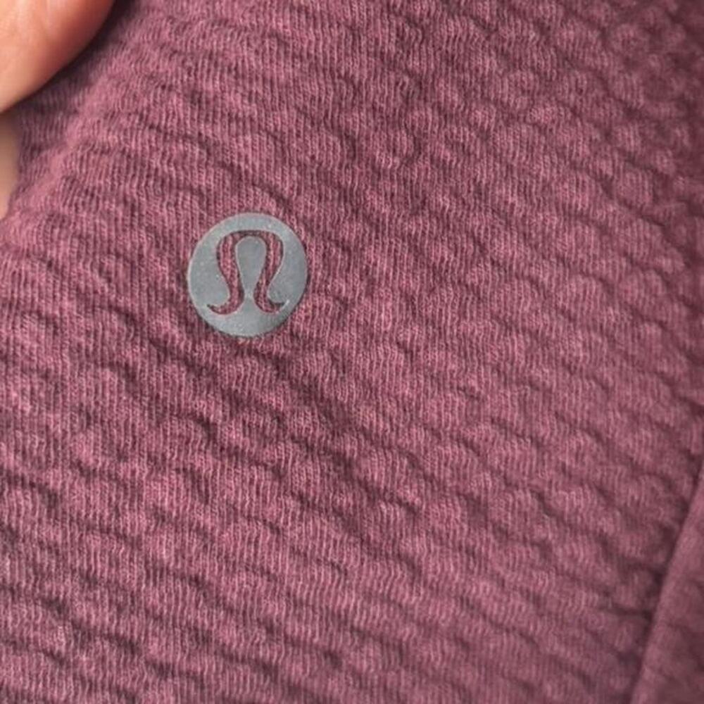 Lululemon At Ease Hoodie Deep Artifact Burgundy Textured Knit Pullover Size XXL - Picture 3 of 5